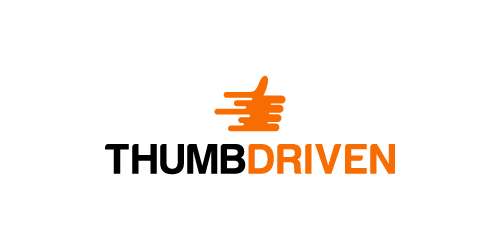 ThumbDriven.com | Thumb Driven: A light hearted and playful name that propels your brand forward. 